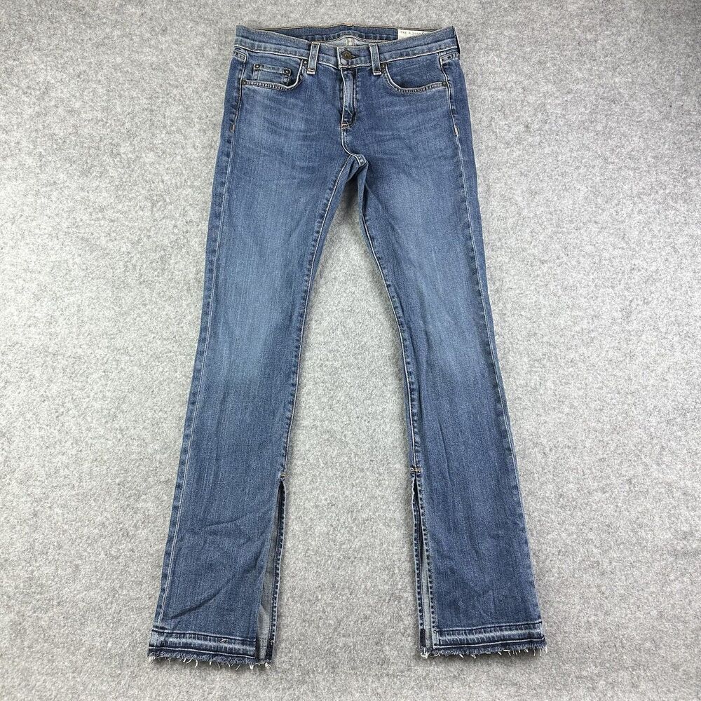 Rag Bone Lottie Boot Cut Jeans Womens 27 Med Wash Side Slit Western Boho in Paz*